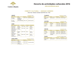 Horario de actividades culturales 2015