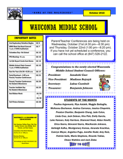 October - the Wauconda Community Unit School District 118 website