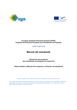 Manual del estudiante - The European Graduate Placement Scheme
