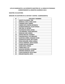 LISTA DE INGRESANTES A LAS DIFERENTES