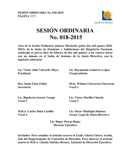 SESIÓN ORDINARIA No. 018-2015