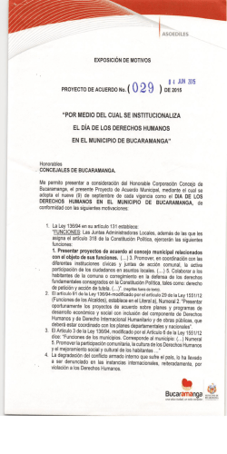 â por medio del cual se institucionaliza el dia de los derechos