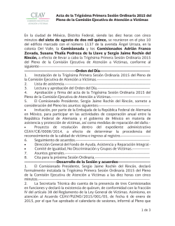 Acta de la Trigésima Primera Sesión Ordinaria 2015 del