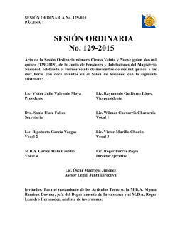 SESIÓN ORDINARIA No. 129-2015