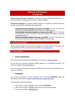 Bases de la Promoción “EL SOFÁ DE” - página web
