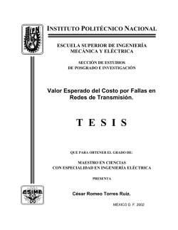 Valor Esperado del Costo por Fallas en Redes de Transmisión. TESIS