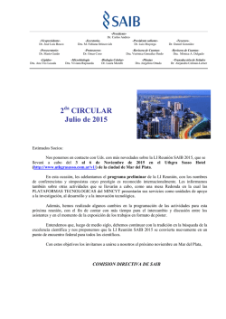 2 CIRCULAR Julio de 2015 - Sociedad Argentina de Investigación
