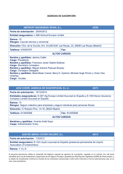 AGENCIAS DE SUSCRIPCI&Oacute;N - Direcci&oacute;n General de Seguros