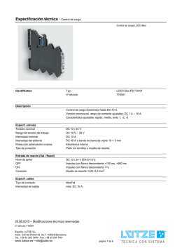 Especificación técnica · Control de carga