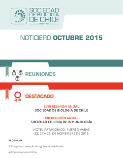 NOTICIERO OCTUBRE 2015 - Sociedad de Biología de Chile