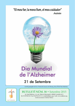 Butlletí B38 - Associació Familiars Alzheimer del Baix Llobregat