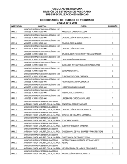 Listado de cursos 2015 - División de Estudios de Posgrado