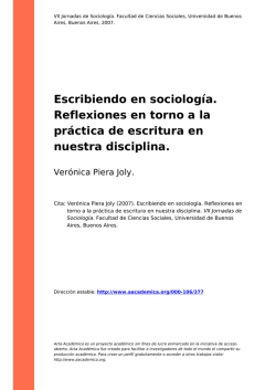 Escribiendo en sociología. Reflexiones en torno a la práctica de