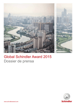 Global Schindler Award 2015 Dossier de prensa