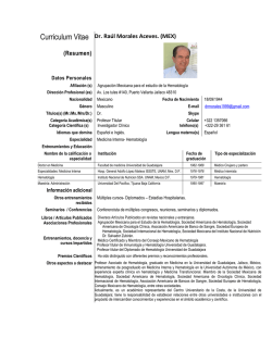 Curriculum Vitae Dr. Raúl Morales Aceves. (MEX) (Resumen)
