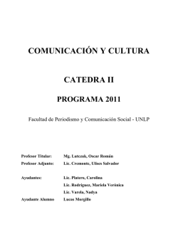 Comunicación y Cultura Cát II - Facultad de Periodismo y