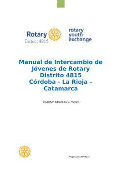 Manual de Intercambio de Jóvenes de Rotary Distrito 4815 Córdoba