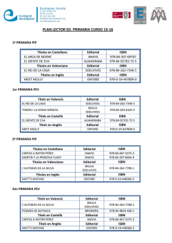 Lecturas PRIMARIA - Escolapias Gandia