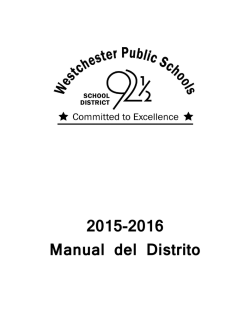 2015-2016 Manual del Distrito - Westchester School District 92½