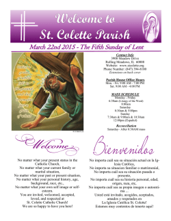 March 22, 2015 - St. Colette Church