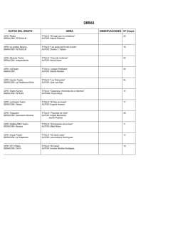 DATOS DEL GRUPO OBRA OBSERVACIONES Nº Grupo