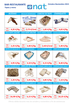 tapas y menús - Nat products