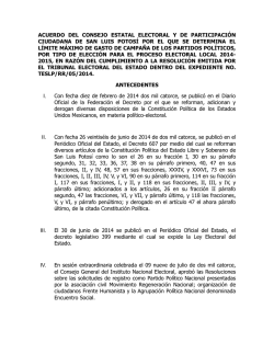 Acuerdo del CEEPAC por el que se determina el límite máximo de