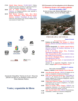 programa del XIX Encuentro de Investigadores de