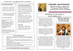 CORAZÓN AGUSTINIANO Boletín litúrgico dominical. DOMINGO IV