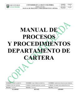 manual de procesos y procedimientos departamento de cartera