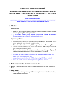 CURSO-TALLER AGMIP - SENAMHI PERÚ: DESARROLLO DE