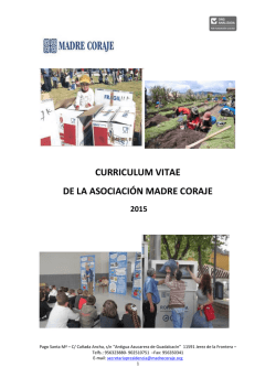 Curriculum de la Asociación Madre Coraje