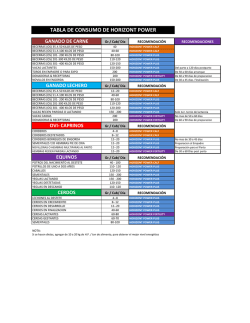 TABLA DE CONSUMO DE HORIZONT POWER