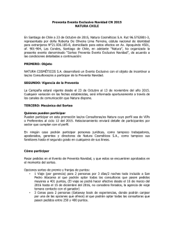 Preventa Evento Exclusivo Navidad CN 2015 NATURA CHILE En