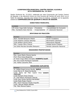 Ordinaria No. 23-2015 - Municipalidad de Alajuela