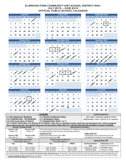 District-wide Calendar - Elmwood Park Community Unit School