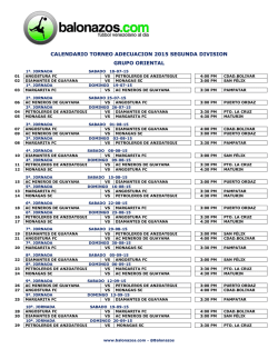 CALENDARIO TORNEO ADECUACION 2015