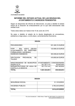 INFORME DEL ESTADO ACTUAL DE LAS DEUDAS DEL