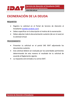 EXONERACIÓN DE LA DEUDA - Portal de Servicio de Atención al