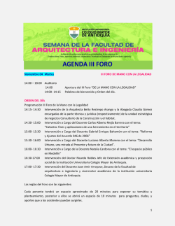 AGENDA III FORO - Colegio Mayor de Antioquia