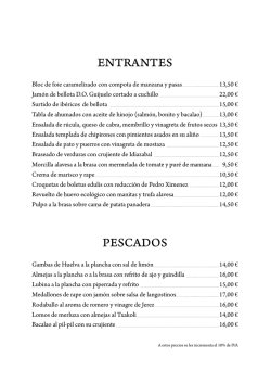Carta 2015 - Restaurante Casa Vieja