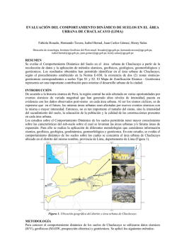 evaluación del comportamiento dinámico de suelos en el área