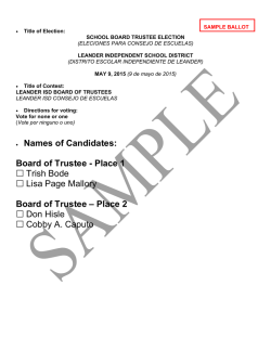 • Names of Candidates: Board of Trustee