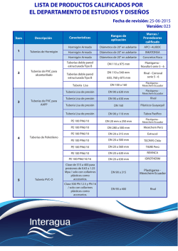 LISTA DE PRODUCTOS CALIFICADOS POR EL