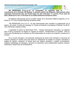3M ARGENTINA S.A.C.I.F.I.A. se enorgullece en organizar bajo la