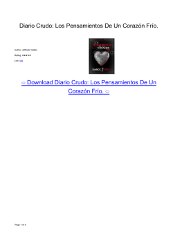 Diario Crudo: Los Pensamientos De Un Coraz&oacute;n Fr&iacute;o