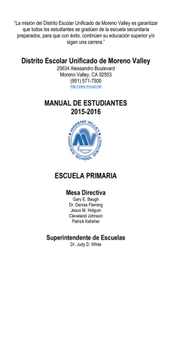 Distrito Escolar Unificado de Moreno Valley MANUAL DE