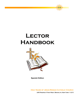 Lector Handbook - Holy Name of Jesus