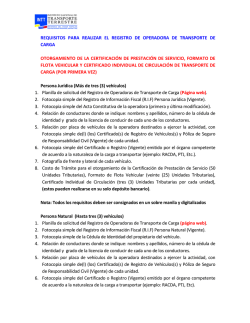 requisitos para realizar el registro de operadora de transporte de