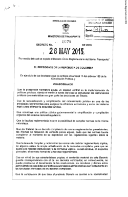 decreto 1079 de 2015 unico reglamentario del sector transporte